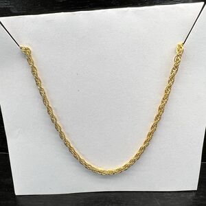 VTG 1980s Yellow Gold/Sterling Silver 925 Technibond Rope/Twist Necklace 24”